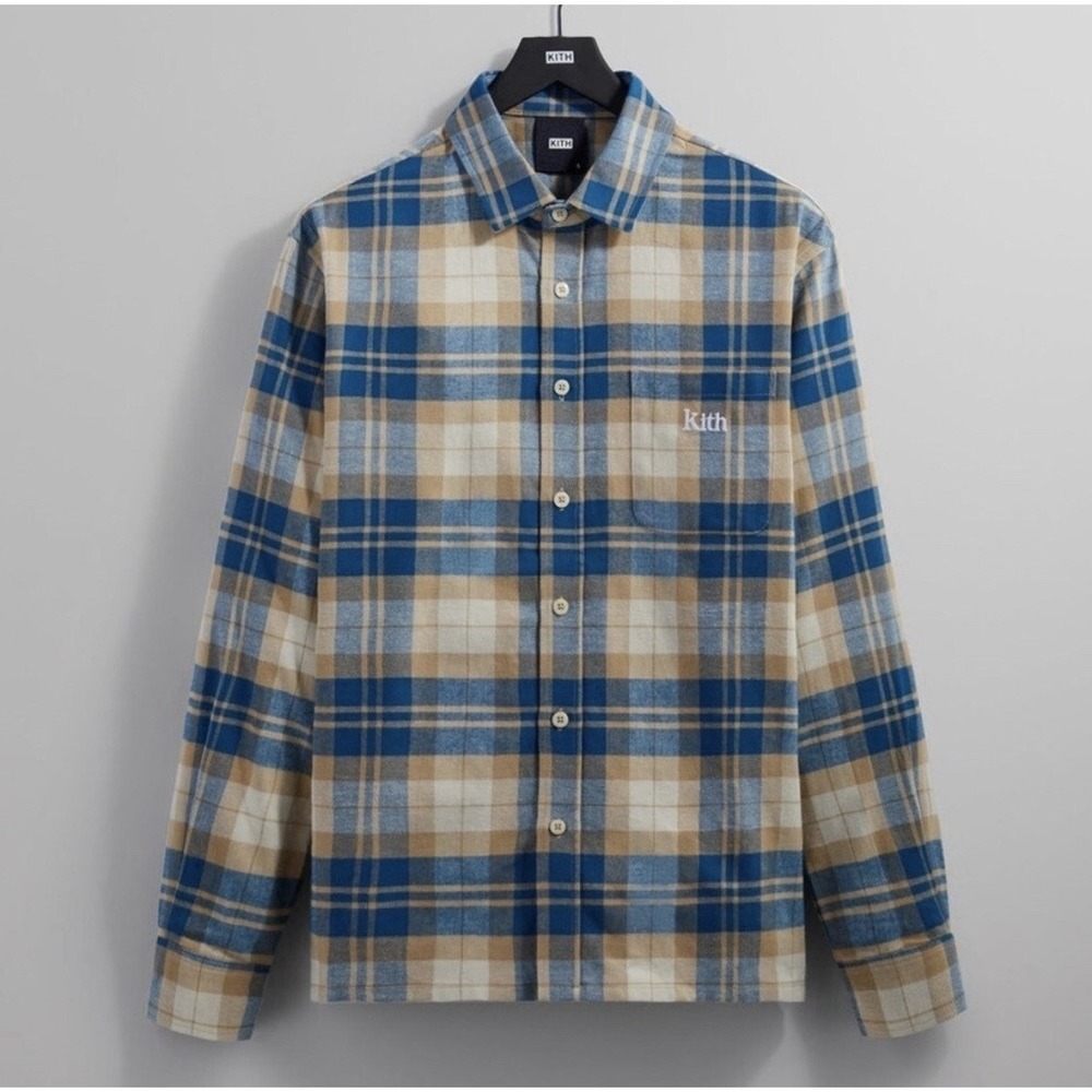 Kith Plaid Ludlow Button Down in Novel Sz XL Soft Brushed Flannel Cotton